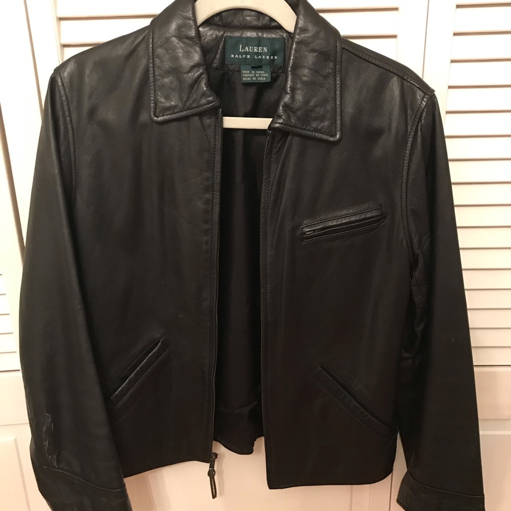 Black Ralph Lauren Leather Jacket.